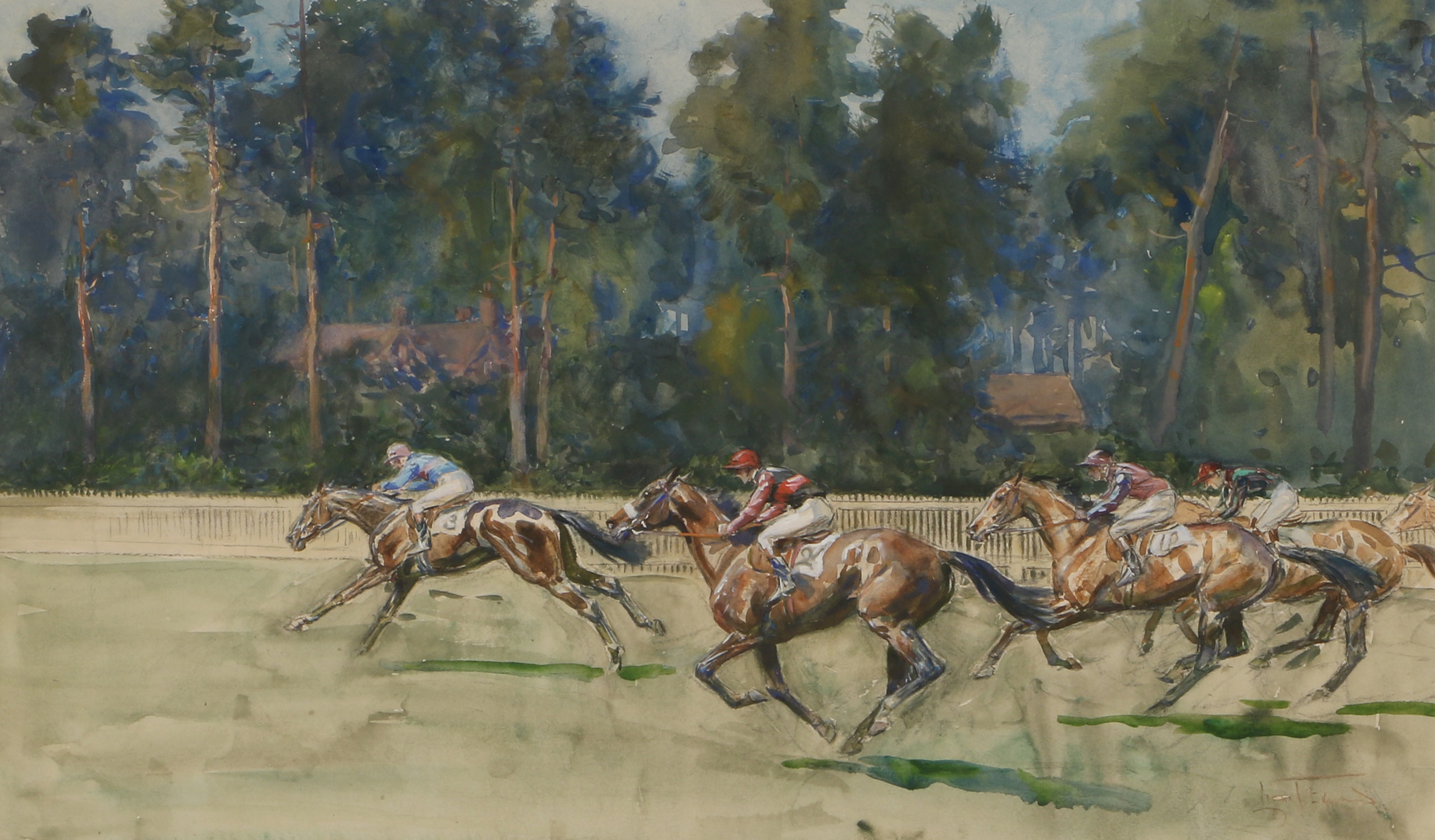 Lionel Dalhousie Edwards Ascot - The Start of the Hunt Cup